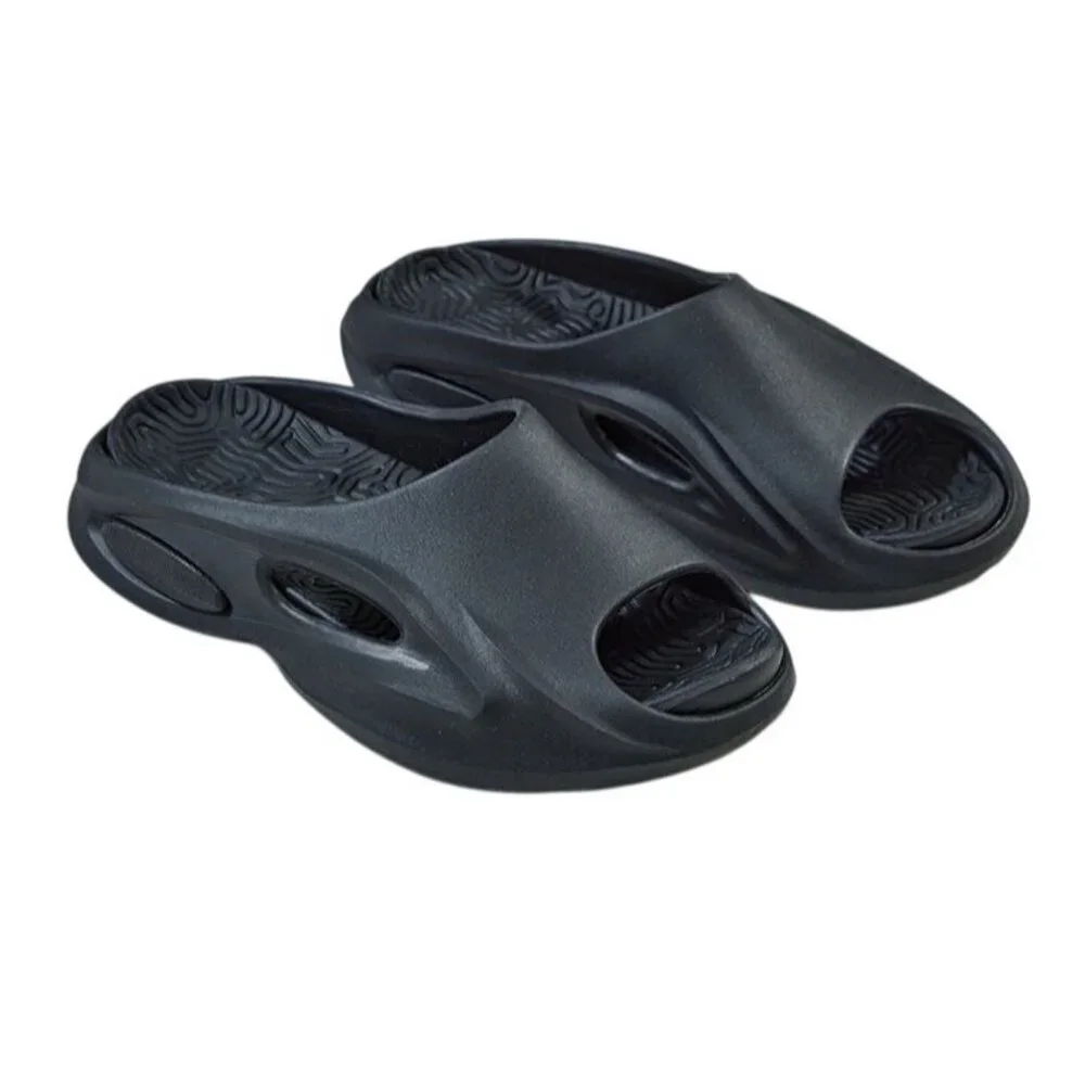 Pretty Little Things Womens US 7‎ Black Cut Out Rubber Ribbed Sole Slide Shoes